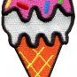 Ice cream cone retro fun applique iron-on patch S-199