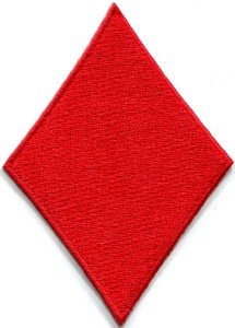 Red diamond suit playing cards biker retro poker applique iron-on patch S-656