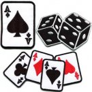Lot of 3 gambling poker ace of spades dice cards applique iron-on patches L-1