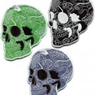 Lot of 3 skull tattoo horror biker goth punk metal appliques iron-on patches