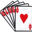 Straight flush playing cards biker retro poker applique iron-on patch new S-598