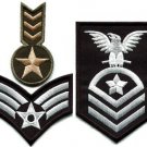 Lot of 3 army military insignia rank biker retro appliques iron-on patches M-4