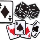 Lot of 3 poker ace playing cards dice lady luck applique iron-on patches new L-4