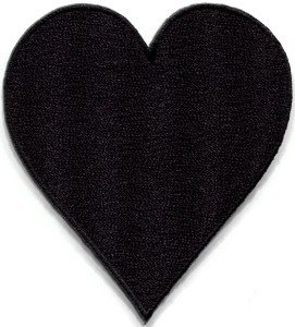 Black heart suit playing cards biker retro poker applique iron-on patch S-657
