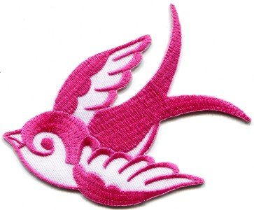 Bird tattoo swallow dove swiftlet sparrow biker applique iron-on patch new S-968