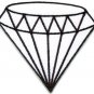 White diamond gemstone carat retro kitsch jewelry applique iron-on patch S-817