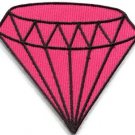 Pink diamond gemstone carat retro kitsch jewelry applique iron-on patch S-819