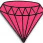 Pink diamond gemstone carat retro kitsch jewelry applique iron-on patch S-819