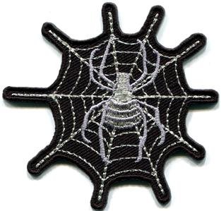 Spider web spiderweb retro boho tattoo sew sewing applique iron-on patch S-823