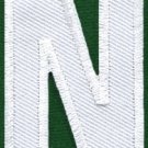 Letter N english alphabet language school applique iron-on patch new S-861