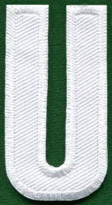 Letter U english alphabet language school applique iron-on patch new S-869