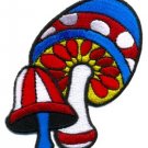 Mushroom hippie weed boho retro pot lsd love peace applique iron-on patch T-35