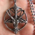 Satanic goat's head Baphomet pentagram pendant necklace FREE WORLDWIDE DELIVERY!