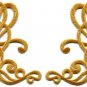 Gold trim art deco leaves glitter applique iron-on patches pair new S-1161 FREE SHIPPING WORLDWIDE!