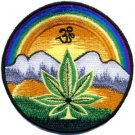 Pot leaf aum om hippie weed marijuana applique iron-on patch new T-13 WORLDWIDE DELIVERY IS FREE!