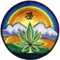 Pot leaf aum om hippie weed marijuana applique iron-on patch new T-13 WORLDWIDE DELIVERY IS FREE!
