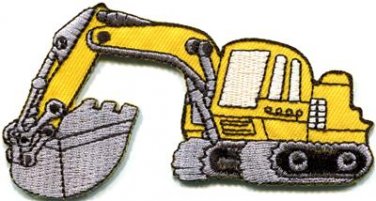 Excavator backhoe tractor trackhoe bulldozer applique iron-on patch S-676 FREE WORLDWIDE DELIVERY!