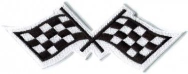 Checkered flag car racing embroidered applique iron-on patch S-1132 WE SHIP ANYWHERE FOR FREE!