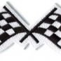 Checkered flag car racing embroidered applique iron-on patch S-1132 WE SHIP ANYWHERE FOR FREE!