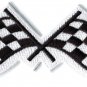 Checkered flag car racing embroidered applique iron-on patch S-1132 WE SHIP ANYWHERE FOR FREE!