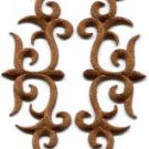 Brown trim fringe boho sew applique iron-on patches pair new S-1109 WORLDWIDE DELIVERY IS FREE!