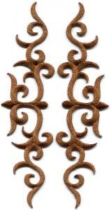 Brown trim fringe boho sew applique iron-on patches pair new S-1109 WORLDWIDE DELIVERY IS FREE!