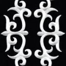 White trim fringe leaves boho sew applique iron-on patches pair new S-1110 FREE WORLDWIDE DELIVERY!