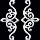 White trim fringe leaves sew applique iron-on patches pair new S-1121 WE SHIP ANYWHERE FOR FREE!