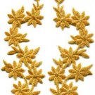 Gold flowers floral boho golden applique iron-on patches pair S-1157 WORLDWIDE DELIVERY IS FREE!