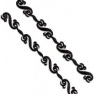 Black trim fringe lace glitter sewing appliques iron-on patches pair S-1164 FREE WORLDWIDE DELIVERY!