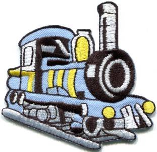 Train engine choo choo railroad retro applique iron-on patch S-319 WE SHIP ANYWHERE FOR FREE!