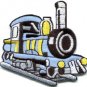 Train engine choo choo railroad retro applique iron-on patch S-319 WE SHIP ANYWHERE FOR FREE!
