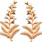 Fern flowers peach gold pair floral applique iron-on patches new S-1155 FREE WORLDWIDE DELIVERY!