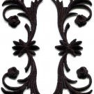 Black trim fringe leaves sew applique iron-on patches pair S-1119 WE SHIP ANYWHERE FOR FREE!