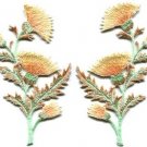 Carnation spray pair flowers floral applique iron-on patch S-731 FREE SHIPPING WORLDWIDE!
