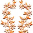 Peach flowers floral boho applique iron-on patches pair new S-1160 WORLDWIDE DELIVERY IS FREE!