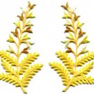 Fern flowers yellow gold pair floral applique iron-on patches new S-1153 WE SHIP ANYWHERE FOR FREE!