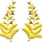 Fern flowers yellow gold pair floral applique iron-on patches new S-1153 WE SHIP ANYWHERE FOR FREE!