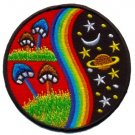 Mushroom rainbow hippie cosmic boho retro applique iron-on patch T-24 WE SHIP ANYWHERE FOR FREE!