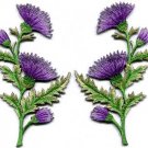 Lavender carnation spray pair flowers applique iron-on patches S-1149 WE SHIP ANYWHERE FOR FREE!