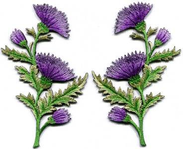Lavender carnation spray pair flowers applique iron-on patches S-1149 WE SHIP ANYWHERE FOR FREE!