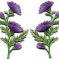 Lavender carnation spray pair flowers applique iron-on patches S-1149 WE SHIP ANYWHERE FOR FREE!