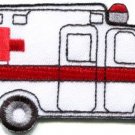 Ambulance emergency transport van retro applique iron-on patch S-1133 FREE WORLDWIDE DELIVERY!