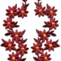 Ruby red flowers floral boho applique iron-on patches pair S-1158 WE SHIP ANYWHERE FOR FREE!