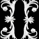 White trim fringe leaves boho sew applique iron-on patches pair S-1120 FREE SHIPPING WORLDWIDE!