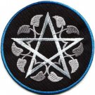 Wiccan pentagram pentacle white witchcraft applique iron-on patch G-161 FREE SHIPPING WORLDWIDE!