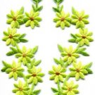 Lemon lime flowers floral boho applique iron-on patches pair S-1159 WORLDWIDE DELIVERY IS FREE!