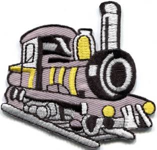 Train engine choo choo railroad retro applique iron-on patch S-320 WE SHIP ANYWHERE FOR FREE!
