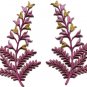 Fern flowers violet gold pair floral applique iron-on patches S-1156 WORLDWIDE DELIVERY IS FREE!
