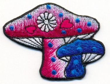 Mushroom hippie boho retro embroidered applique iron-on patch T-34 WORLDWIDE DELIVERY IS FREE!